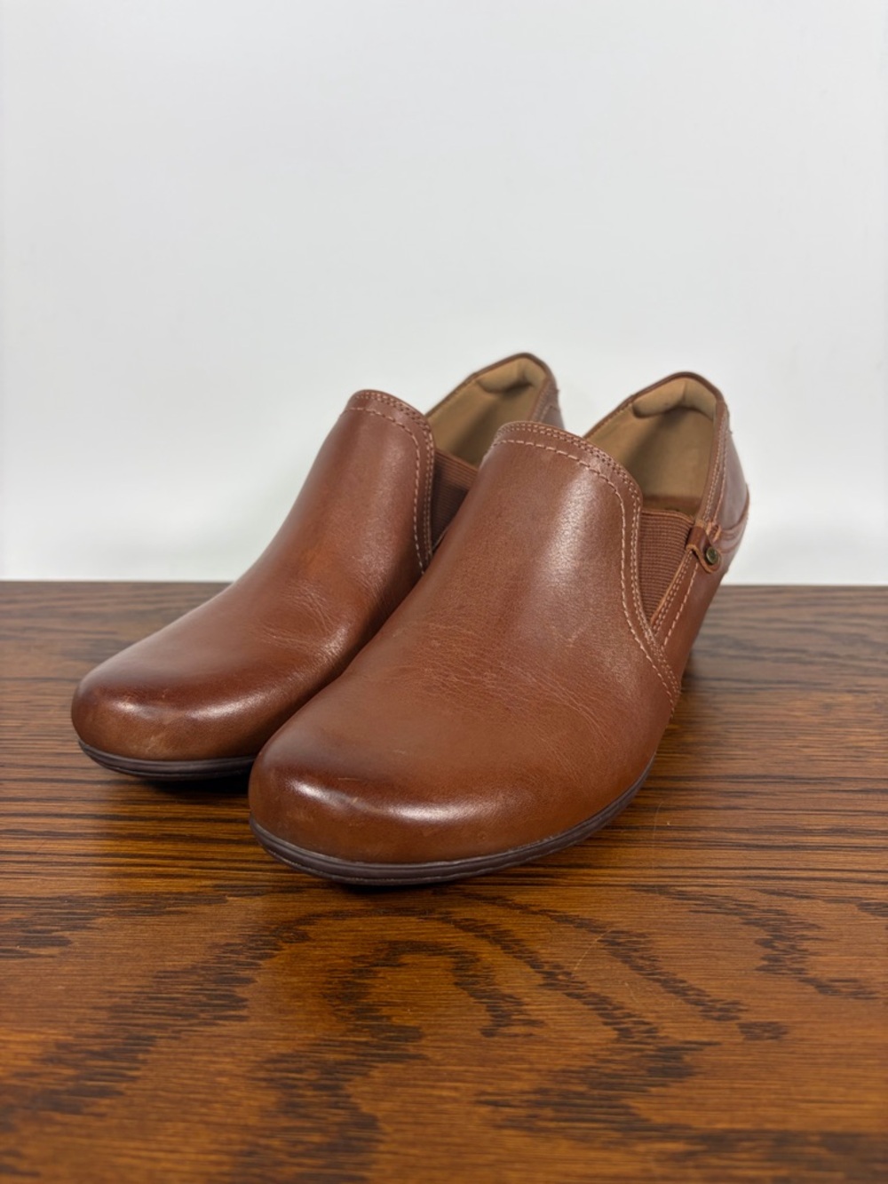 Cobb Hill Laurel V Shootie Casual Leather Heeled Slip On Shoe Women's 7 Brown